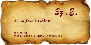Sztojka Eszter névjegykártya