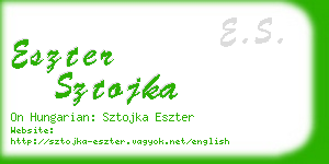 eszter sztojka business card